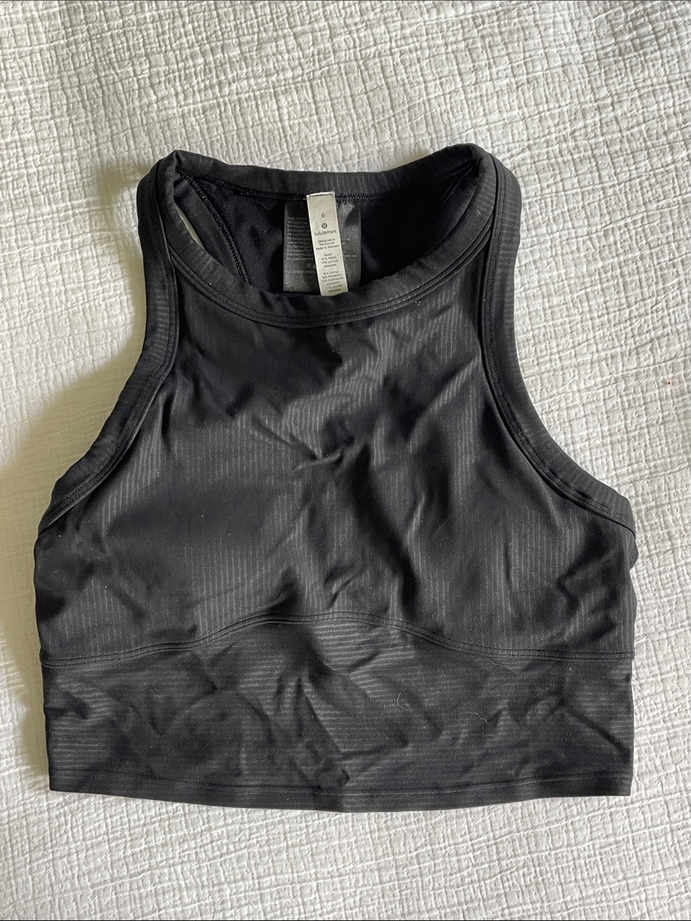 Lululemon High Neck Racerback Athletic Crop Top Bra Free